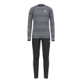 Odlo Langarmshirt + Hose Active Warm Eco (warm, weich, Innenseite angeraut) Unterwäsche grau/schwarz Kinder